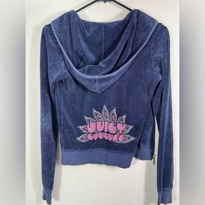 Vintage Y2K Juicy Couture midnight blue hoodie sweatshirt size P- Glitter